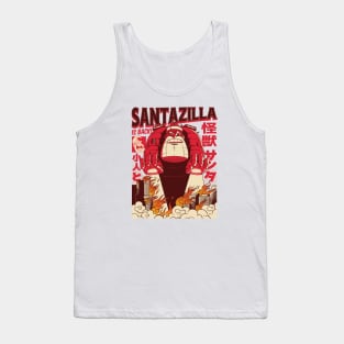 Santazilla // Funny Japanese Santa Monster Tank Top